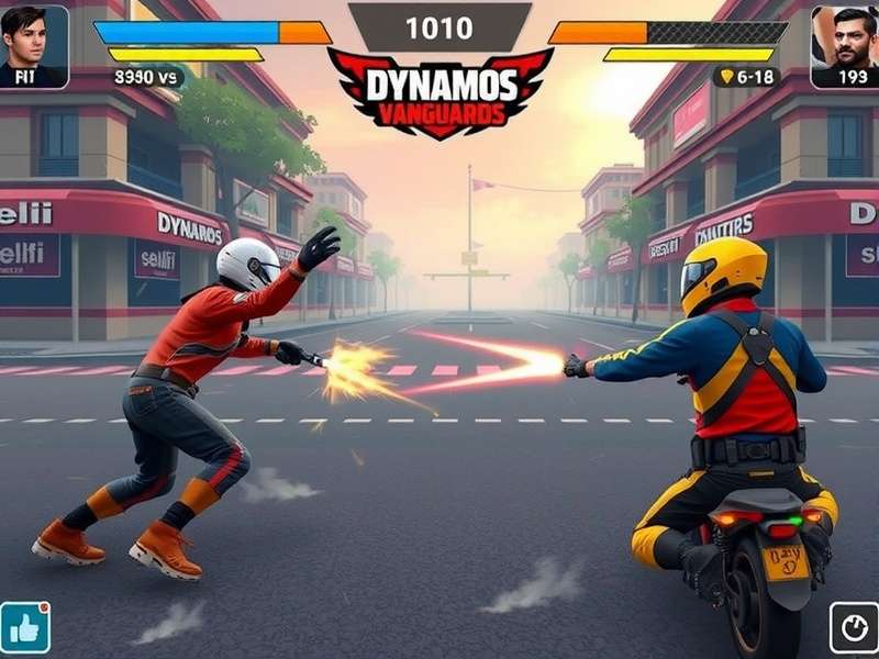 Dynamos Delhi Vanguards gameplay screenshot showing team battle in Delhi streets